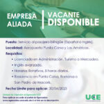 Servicio al pasajero bilingüe (Español a Inglés)