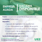 Coordinador de proyectos de Ingeniería Civil